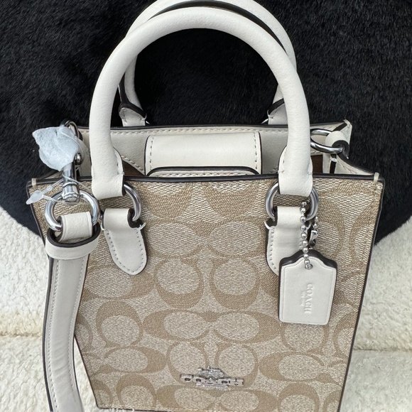 Coach Mini Tote in Signature Canvas w/ Magnetic Snap Closure & Detachable Strap - Picture 1 of 6